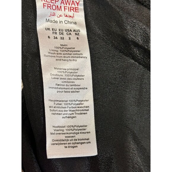 PrettyLittleThing Dress Black Pleated Draped Midi US 2 - Picture 8 of 9